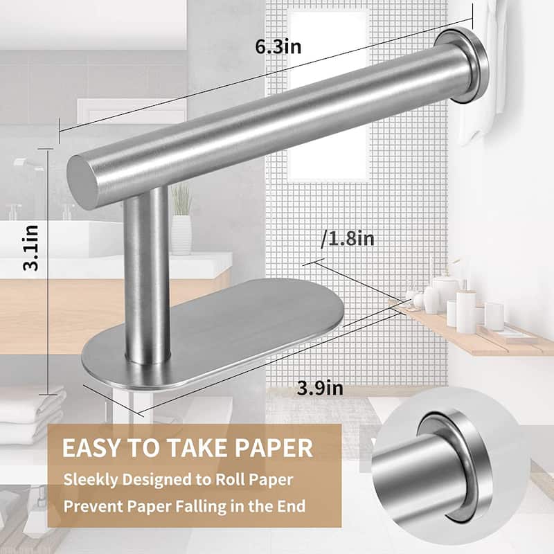 PROOX Rustproof Ahesive Toilet Pater Holder Stainless Steel Towel Holder