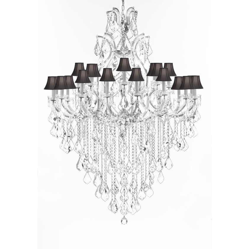 Crystal Chandelier Silver With Black Shades - Chandeliers For Bedrooms by Overstock.com