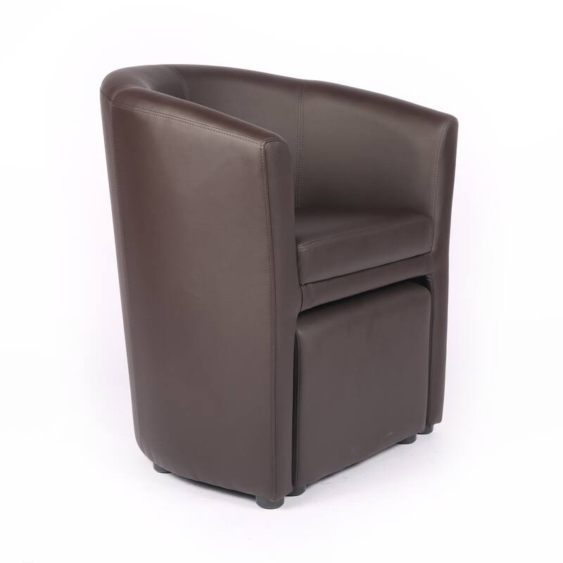 Carson Carrington Junkboda Accent Club Chair with Foot Stool - Brown