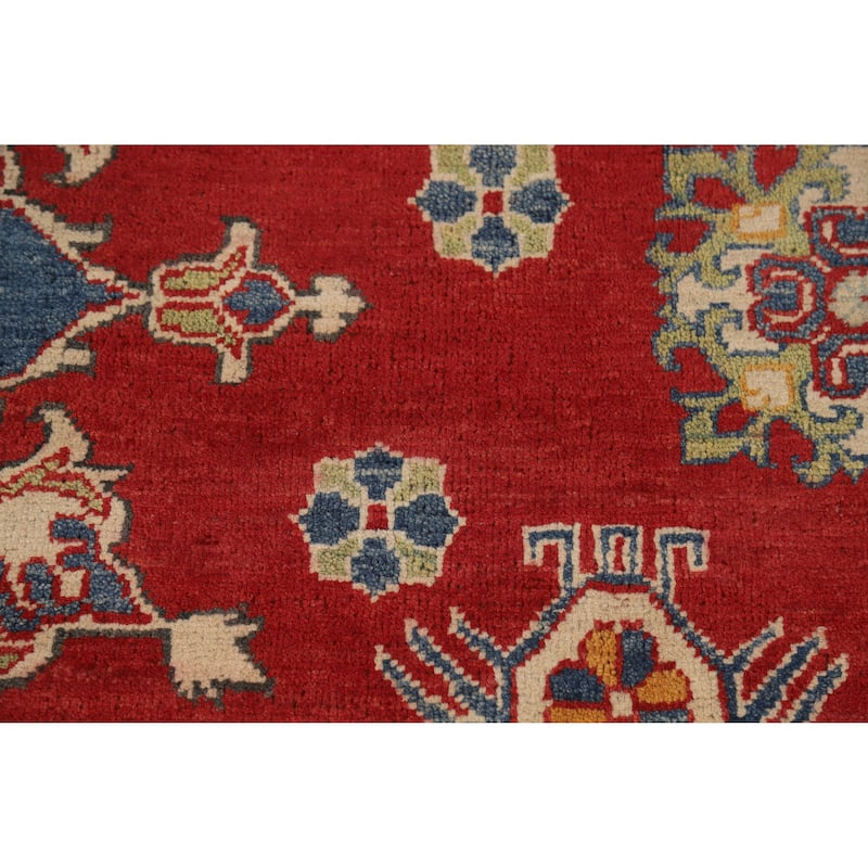 Hand Knotted Oriental 100% Wool Carpet Traditional Geometric Red Kazak Area Rug - 15' 10'' X 9' 9''