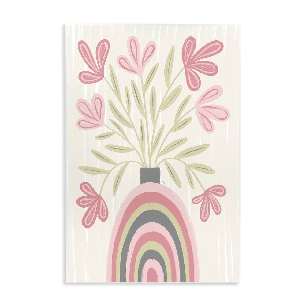 Stupell Pastel Arched Flower Vase Wall Plaque Art Design By Martina Pavlova