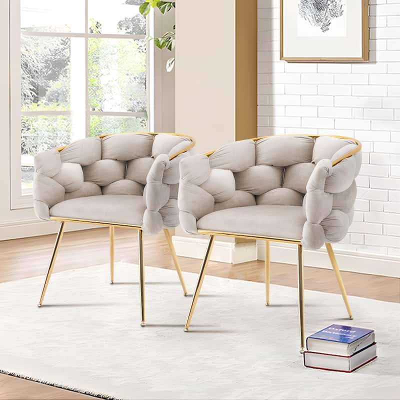 Modern Velvet Dining Chair with Metal Legs
