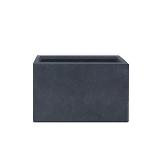 Kante Rectangular Lightweight Concrete and Weather Resistant Fiberglass Indoor Outdoor Long Planter with Drainage Hole