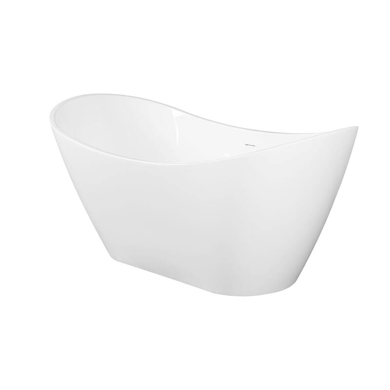 KBV 59'' x 31" Freestanding Soaking Acrylic Bathtub GTBT0014 - 59" - White