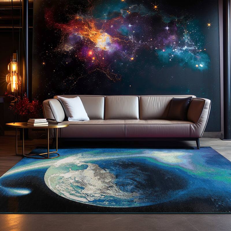 World Rug Gallery Galaxy Collection Adventure Earth Indoor/Outdoor Area Rug