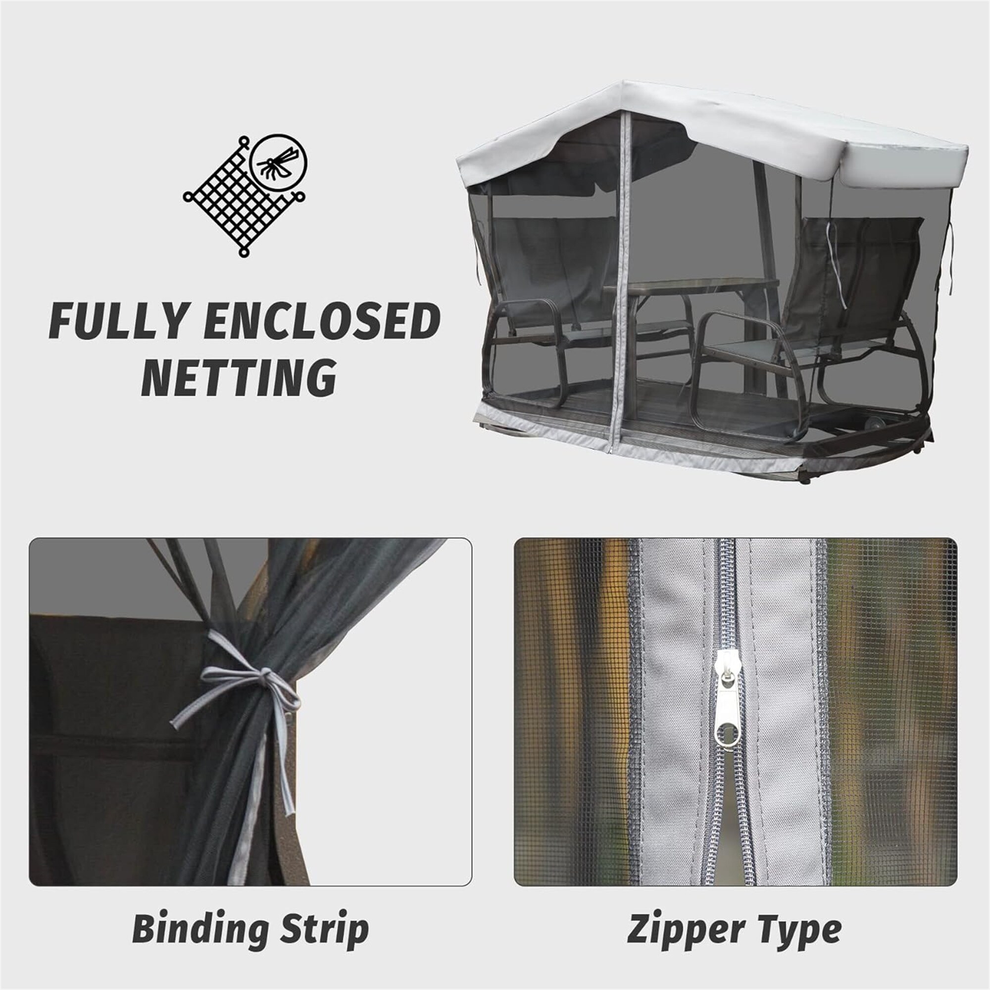 【Adul】PATIO Pellebant 6 Piece Patio Set with Table, Umbrella and 4