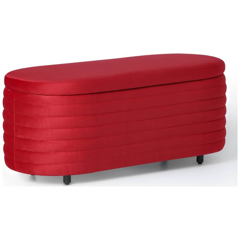 Farrah Velvet Polyester Flip Top Storage Ottoman - 42"