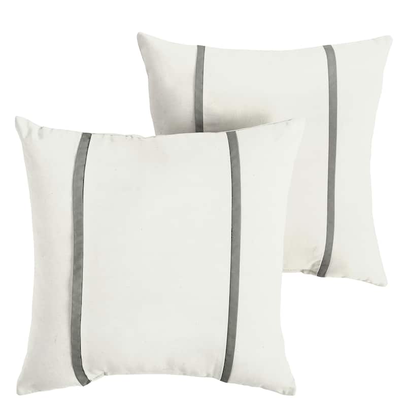 Sorra Home Sunbrella Outdoor Double Petite Flange Pillow Set of 2