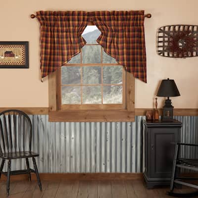 Heritage Farms Primitive Check Prairie Swag Set of 2 36x36x18 - Prairie Swag 36x36x18