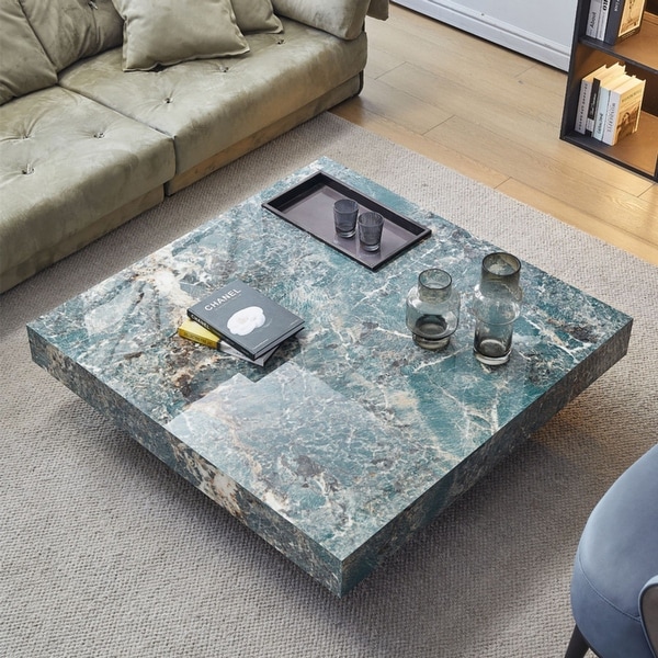 JASIWAY Light Luxury Sintered Stone Square Coffee Table - On Sale - Bed  Bath & Beyond - 39380730