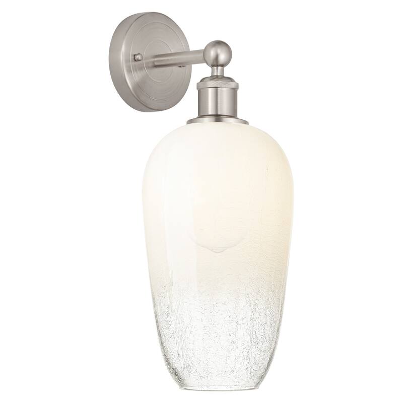 Innovations Lighting 616-1W-18-7 Brookhaven Flute Sconce Brookhaven - Brushed Satin Nickel / Opal