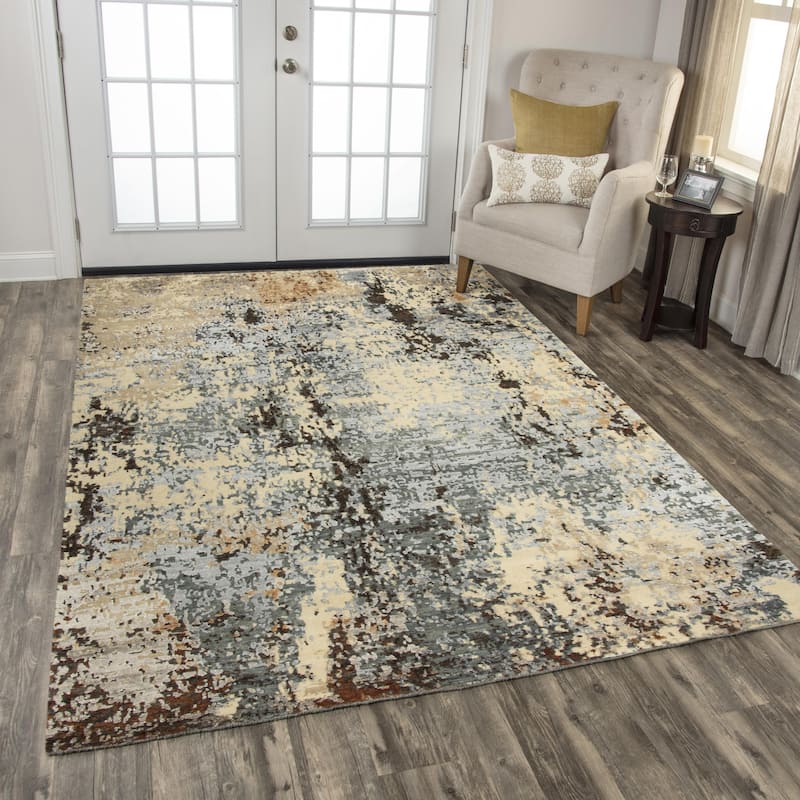 Alora Decor Noble Abstract Hand-knotted Wool Blend Rug