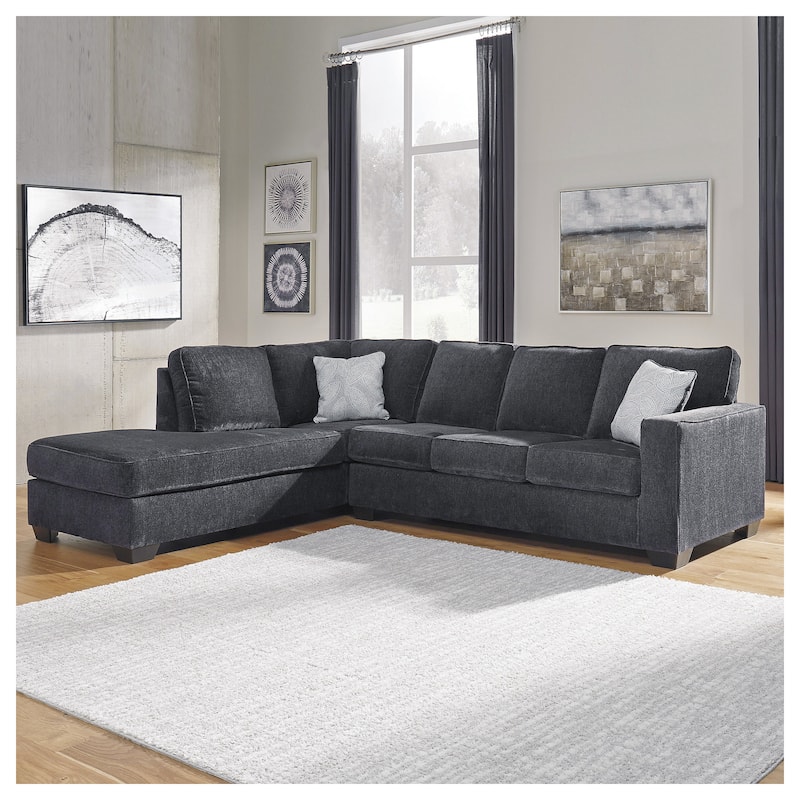 Signature Design by Ashley Altari 2-Piece Sectional with Chaise - 110" W x 90" D x 37" H - Slate - Left Facing