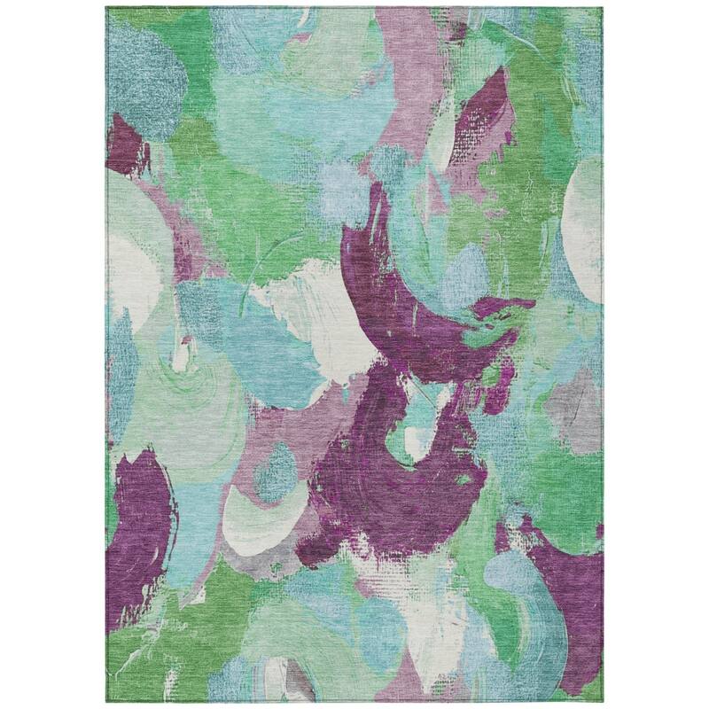 HomeRoots Abstract Transitional Rectangle Outdoor Rug