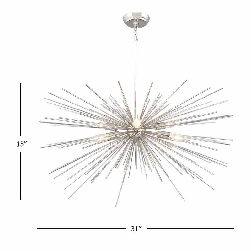 6 Light Sputnik Chandelier in Nickel finish - Nickel finish