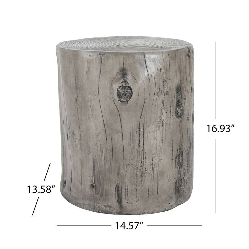 Christopher Knight Home - Terra Rustic Tree-Stump MGO Side Table in Gray Wood Grain - 14.57"W x 13.58"D x 16.93" H