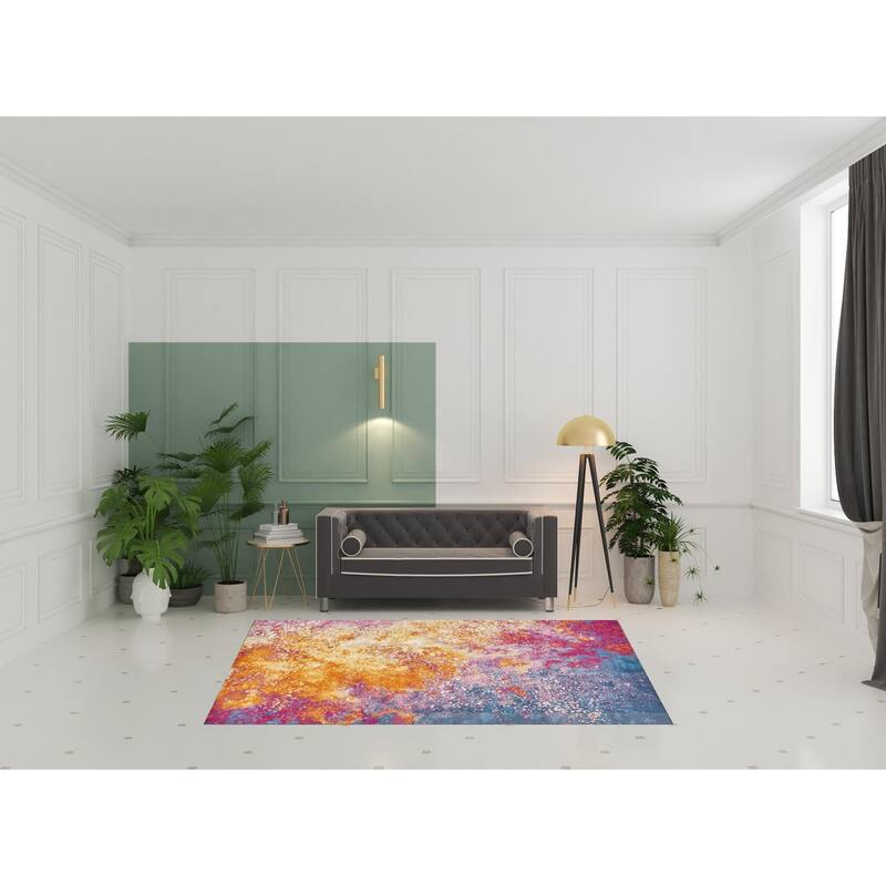 Roni Power Loomed Abstract Area Rug By HomeRoots - 6' x 9'