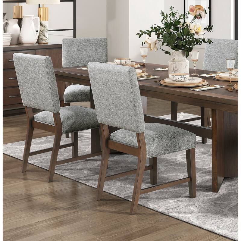 Walnut Finish Wood Side Chairs Set of 2