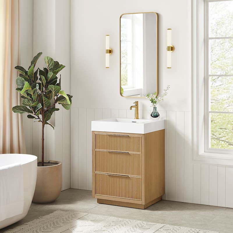 Hohhot Bath Vanity with Integrated Stone Sink Top without Mirror