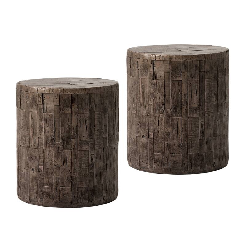 COSIEST Outdoor Antique Accent Stump Stool