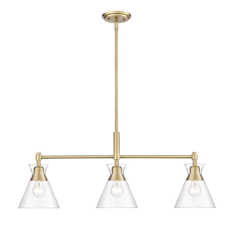 Malta 34" Wide 3-Light Linear Pendant with Clear Glass