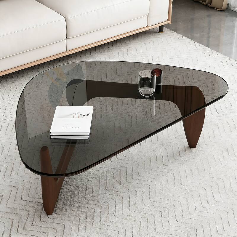36" Modern Glass Coffee Table with Sleek Design for Living & Office