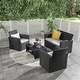 preview thumbnail 2 of 66, Palmer 4-Piece Rattan Wicker Conversation Set with Tempered Glass