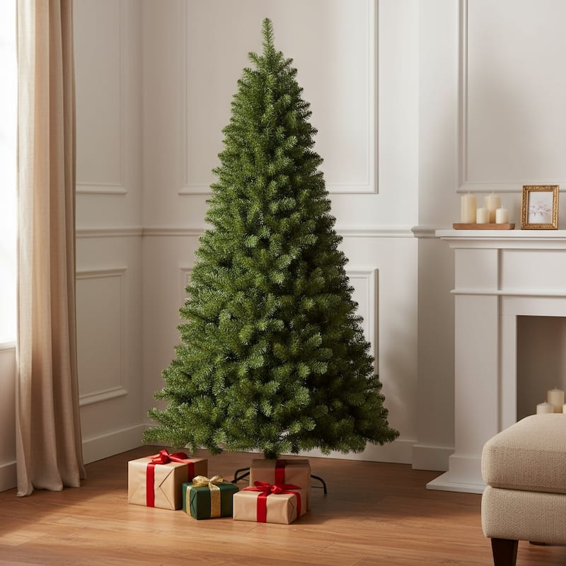 HomeRoots 9' Full Fraser Fir Christmas Tree - Green - 7.5 Foot