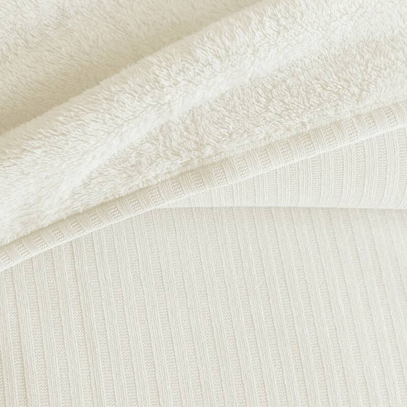 Jennifer Adams Chenille Sherpa Blanket - Queen - Ivory