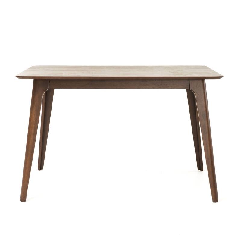 Mid-Century Modern Dining Table-Solid Rubberwood Legs & Faux Wood Top,47.2"W - Easy Assembly