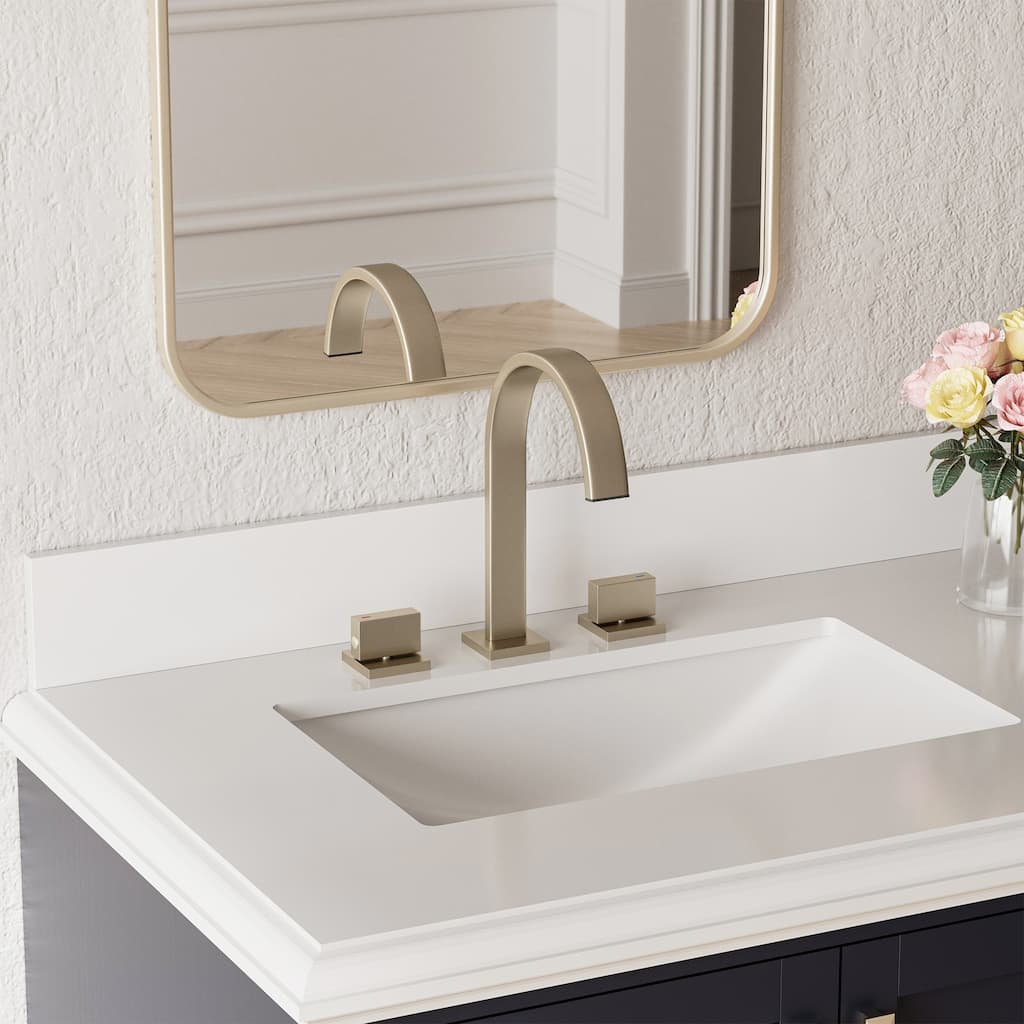 Brushed Gold 3-Hole Double Handle Bathroom Sink Faucet