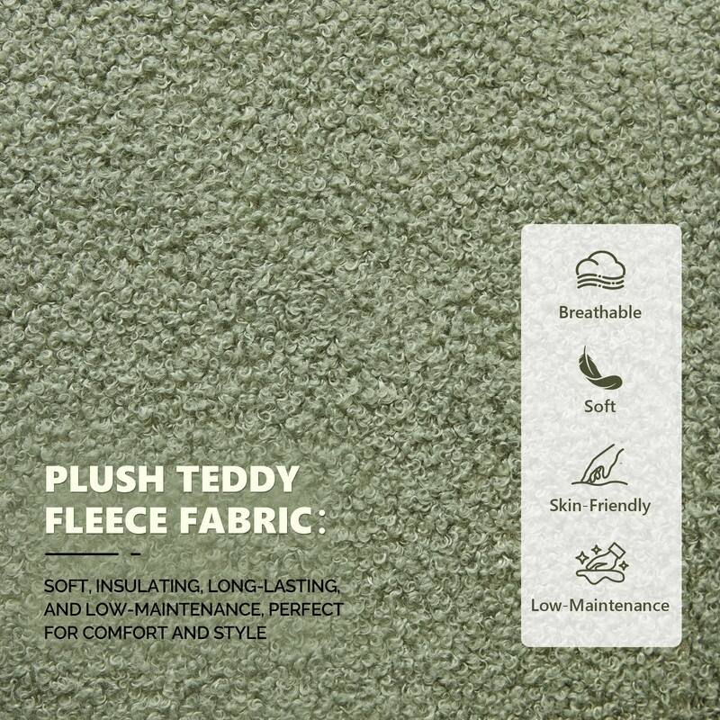 Teddy Fleece Armless Sleeper Chair Sofa Bed Space-Saving Pull-Out Chair Bed For Small Spaces