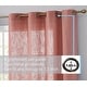 preview thumbnail 64 of 94, HLC.me Abbey Faux Linen Textured Semi Sheer Privacy Light Filtering Transparent Window Grommet Curtain Panels, Pair
