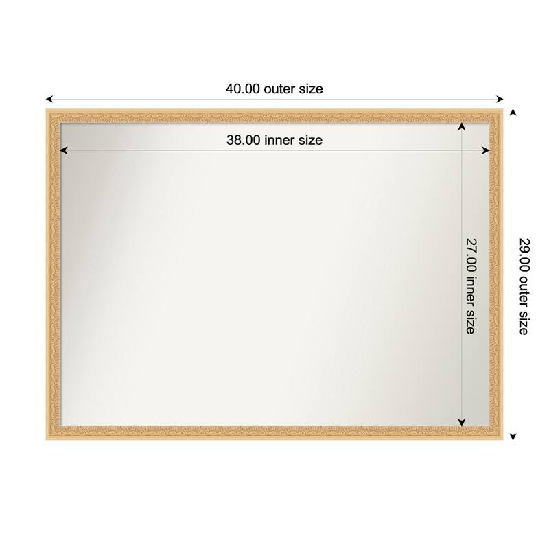 Bethany Non-Beveled Wood Framed Bathroom Vanity Wall Mirror - 40 x 29 in - Bethany Gold