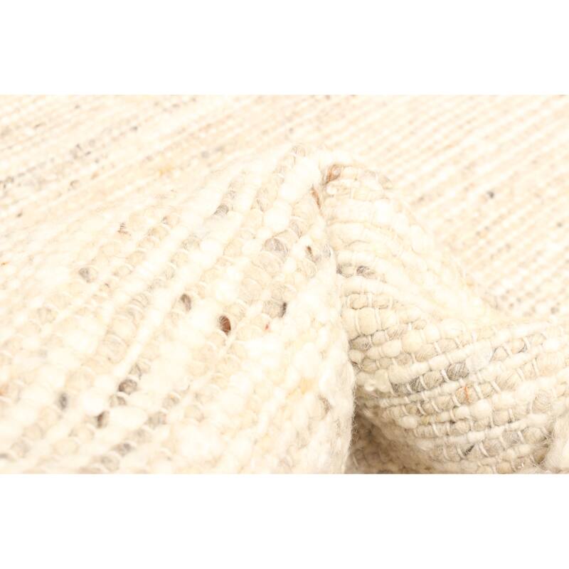 ECARPETGALLERY Braid weave Sienna Beige Wool Rug - 5'1 x 8'2