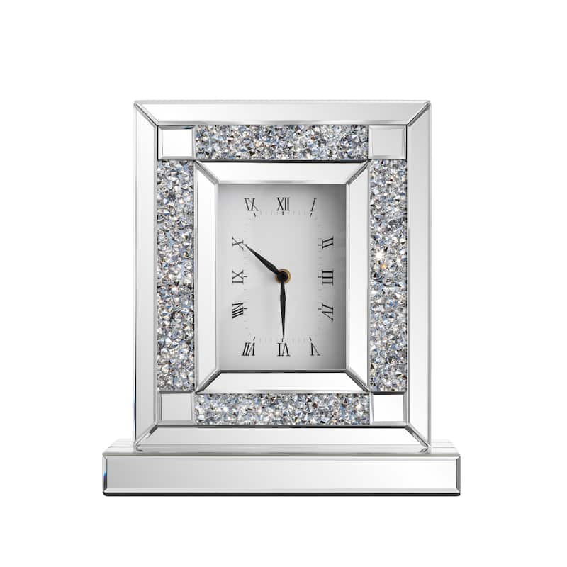 Mirrored Crushed Diamond Table Clock