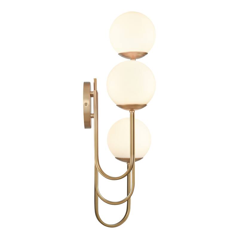 Elk Home Caroline Brushed Gold With Opal Glass 3 Light Sconce