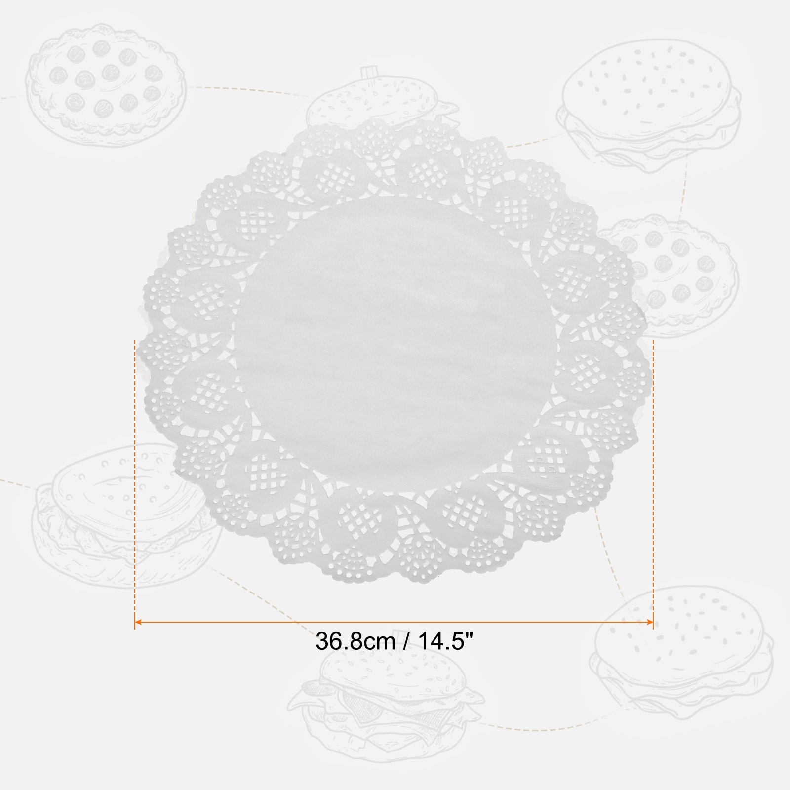 Lace Paper Doilies, Disposable Decorative Paper Placemats Hollow Flower - white