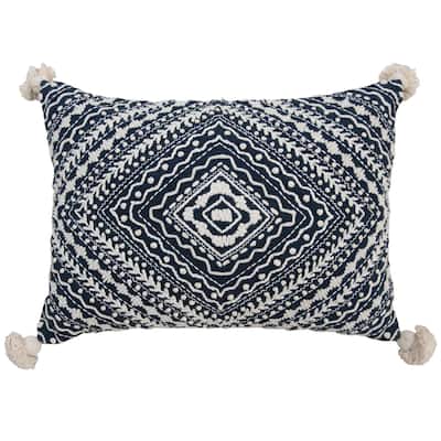 Rizzy Home Geometric Embroidered Throw Pillow