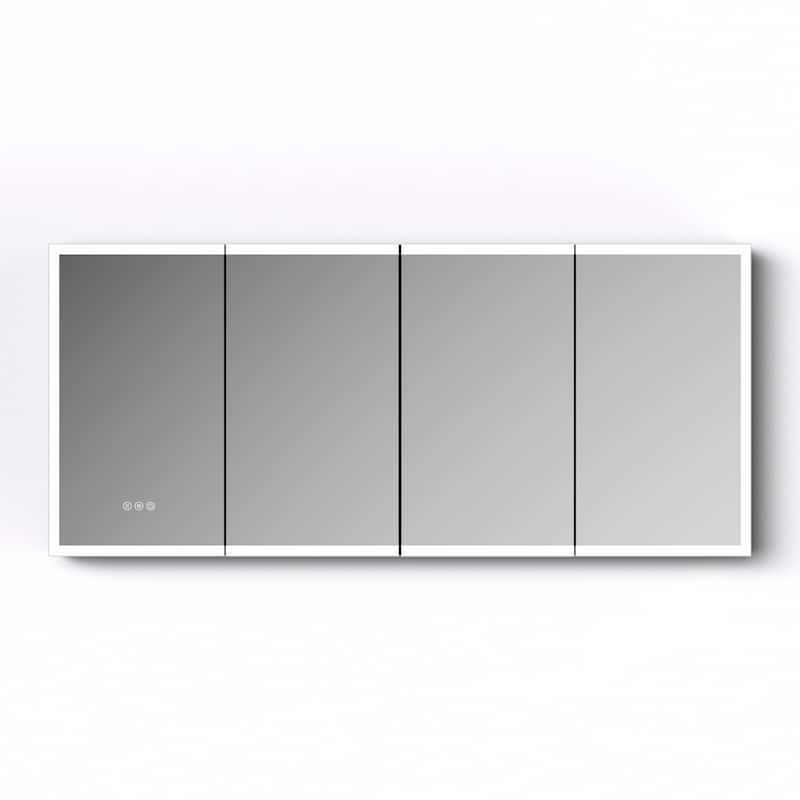 Modland 48–96 Inch LED Lighted Medicine Cabinet with Mirror, Large Bathroom Mirror Cabinet with Lights, Adjustable Shelves