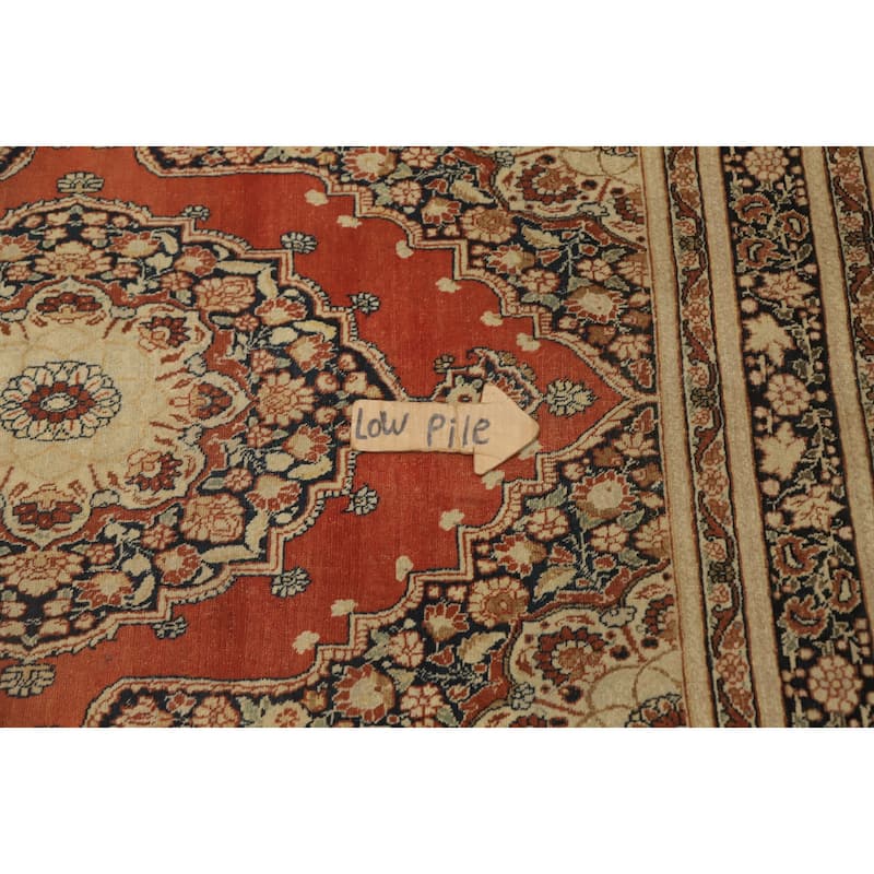 Hand Knotted Oriental 100% Wool Carpet Traditional Medallion Oranges & Rust Tabriz Area Rug - 5' 8'' X 3' 11''