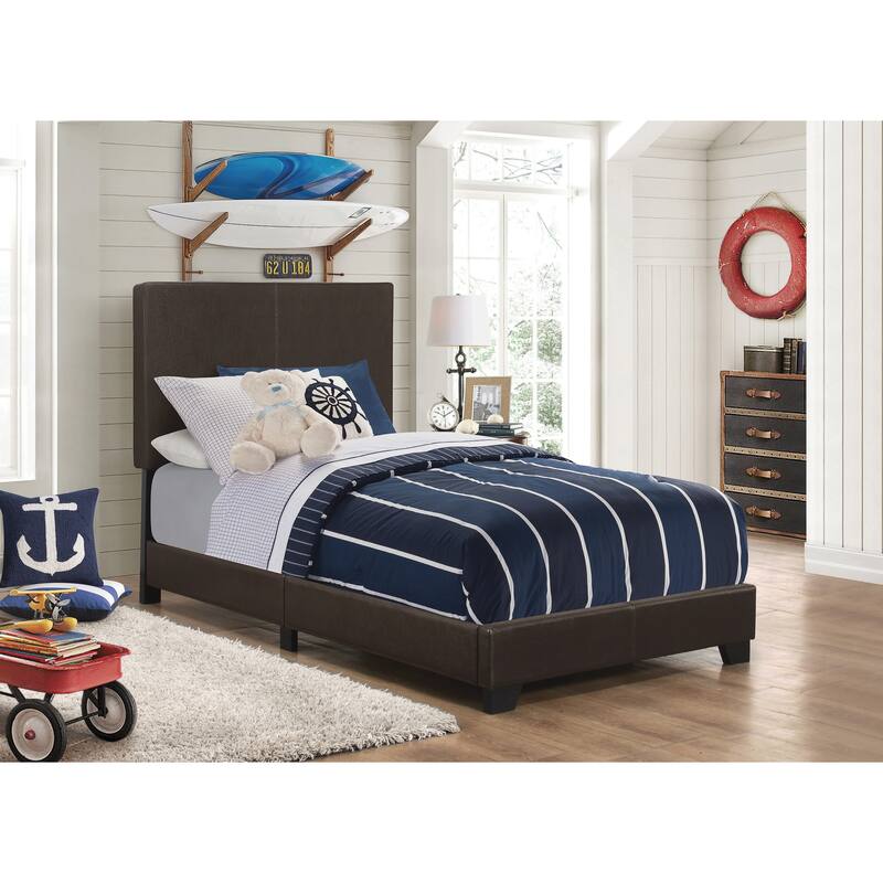 Warwick Upholstered Panel Bed - Brown - Twin