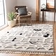 preview thumbnail 1 of 8, SAFAVIEH Hand-Knotted Casablanca Shag Shala Tribal Wool Rug 8' x 10' - Ivory/Black - Rectangle