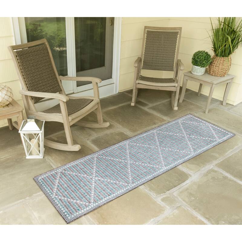 Liora Manne Malibu Checker Diamond Indoor/Outdoor Rug