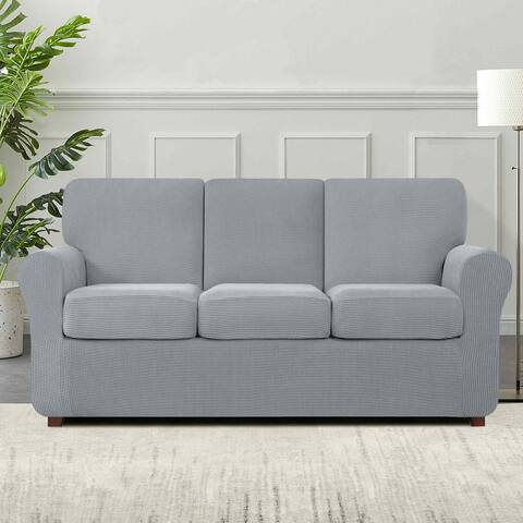 Subrtex 9-Piece Stretch Sofa Slipcover Sets with 4 Backrest Cushion Covers and 4 Seat Cushion Covers