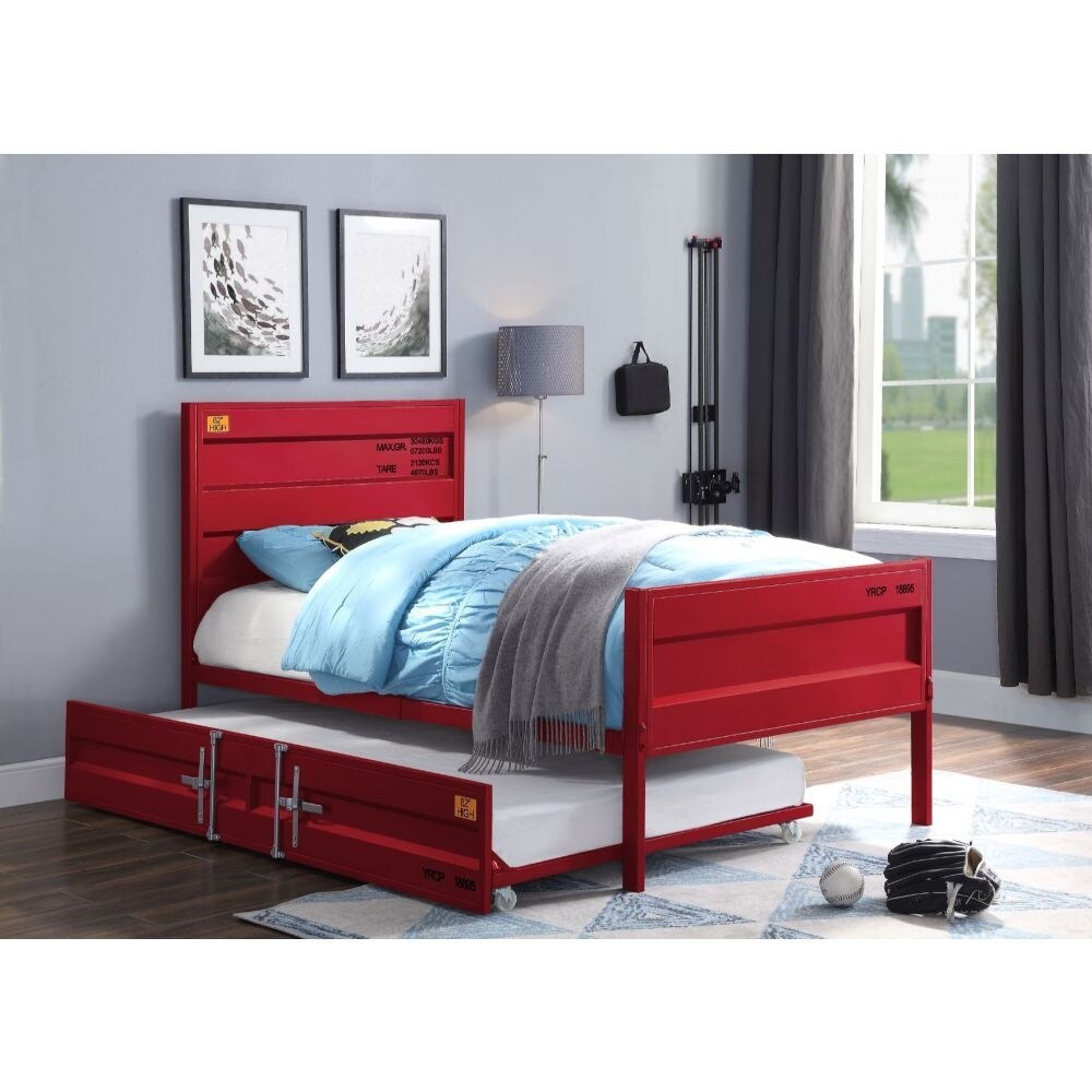 red twin beds