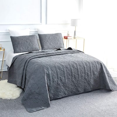 Sophia & William 2/3 Pieces Quilt Set, Reversible Microfiber Bedding Bedspread Coverlet Set