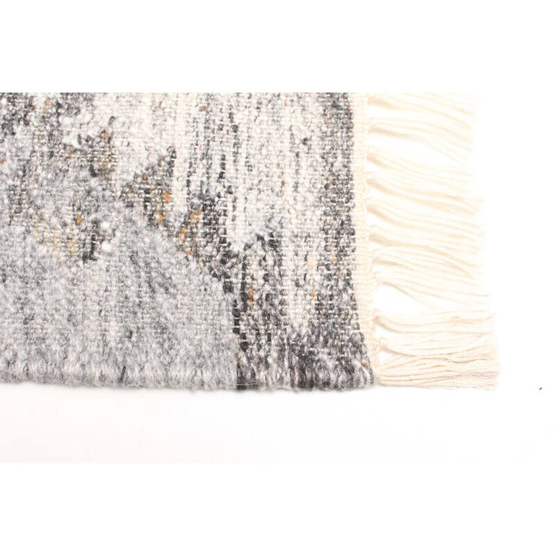 ECARPETGALLERY Flat-Weave Ankara FW Grey Wool Kilim - 5'2 x 7'4