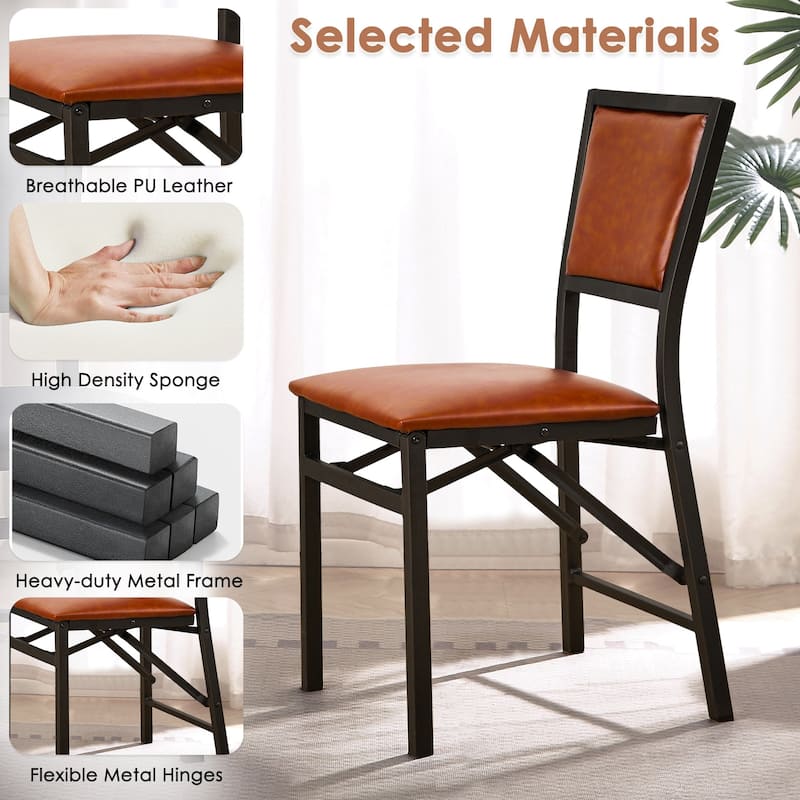 VECELO Folding Dining Chairs Set of 2/4/6 with Cushion Parson Classic Upholstered Folding Chairs,Modern 33" Parson Chairs