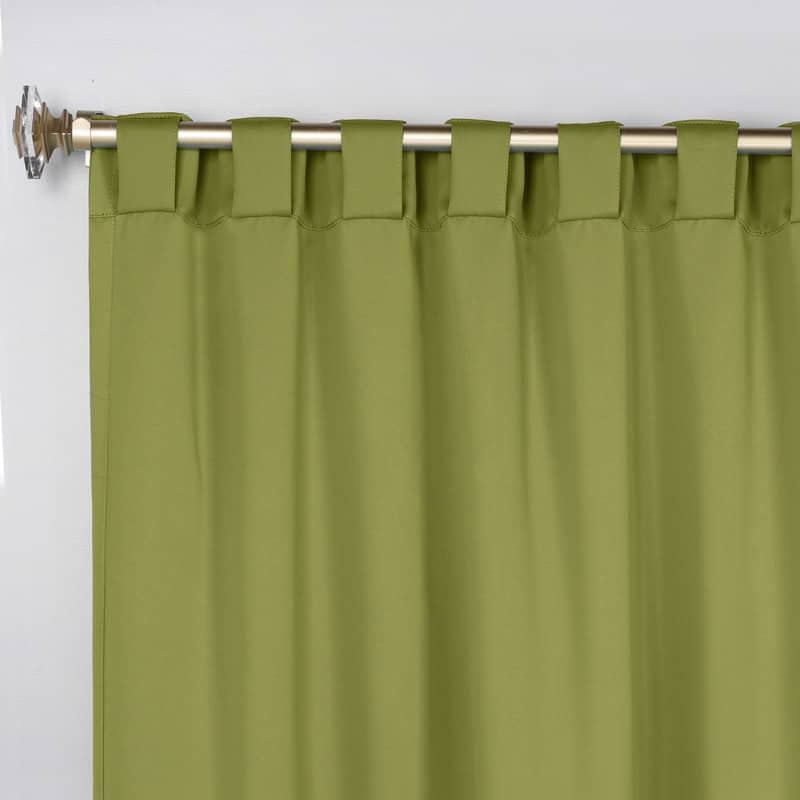 Superior Solid Machine Washable Room Darkening Blackout Curtains with Back Tabs, Set of 2